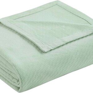 Madison Park Liquid Cotton Seafoam Queen Blanket (BL51N-0736)